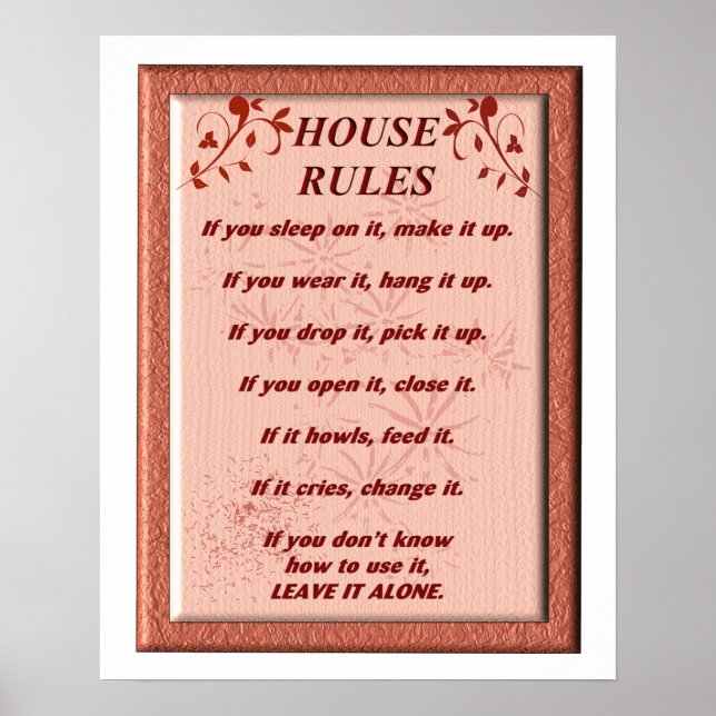 House Rules - Art Poster (Vorne)