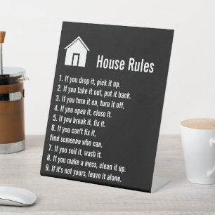 House Rules Black and White Template Sockelschild