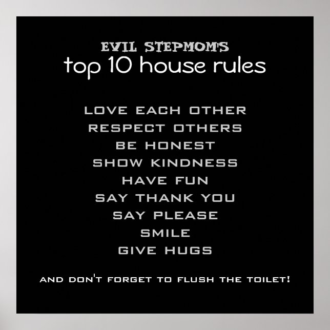 House Rules Poster (Vorne)