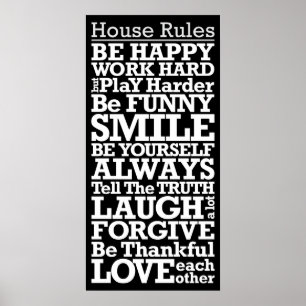 House Rules Signing Motivierend Poster