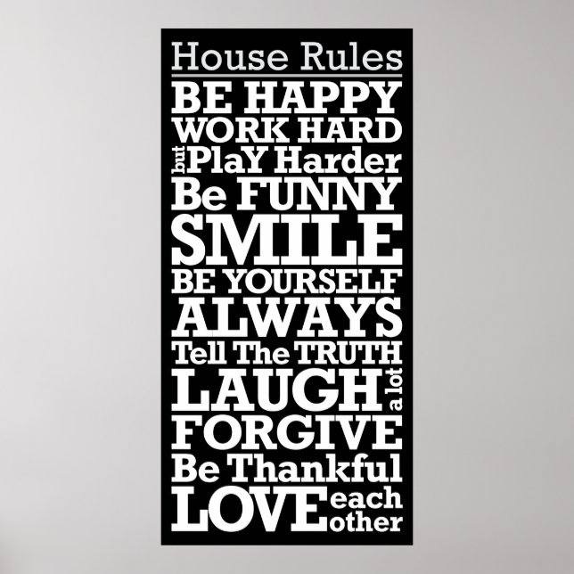House Rules Signing Motivierend Poster (Vorne)