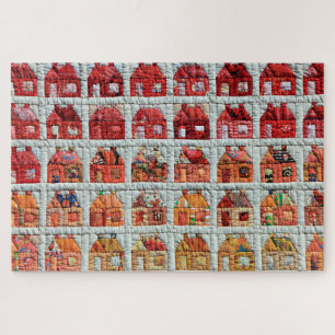 House Schoolhouse Quilt Foto Puzzle