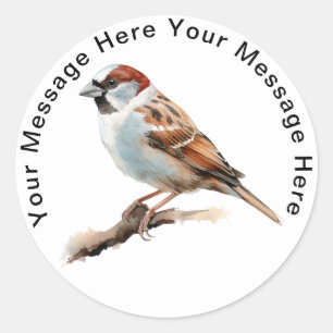 House Sparrow Runder Aufkleber
