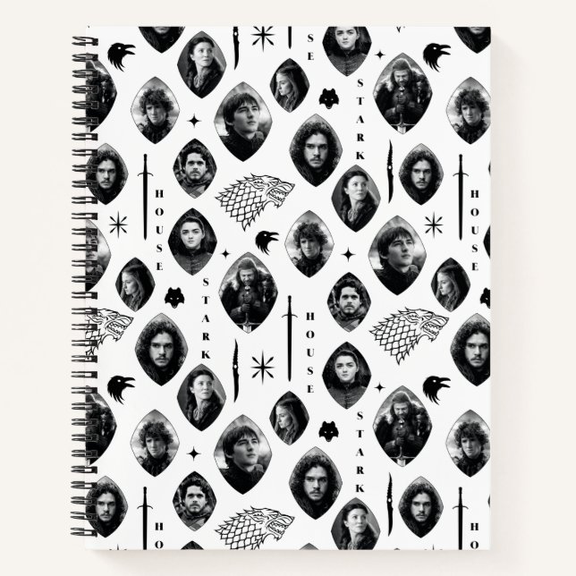 House Stark Icons & Portraits Muster Notizbuch (Vorderseite)