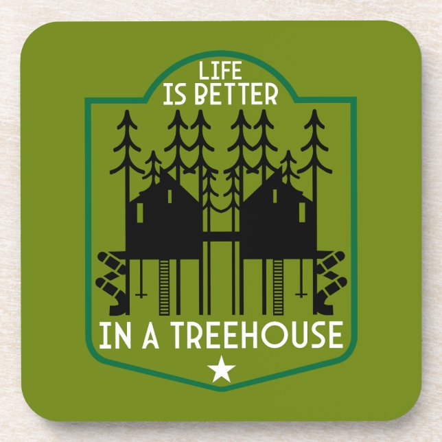 House Treehouse Getränkeuntersetzer (Vorderseite)