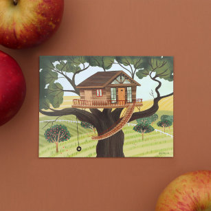 House Treehouse Zuhause Postkarte
