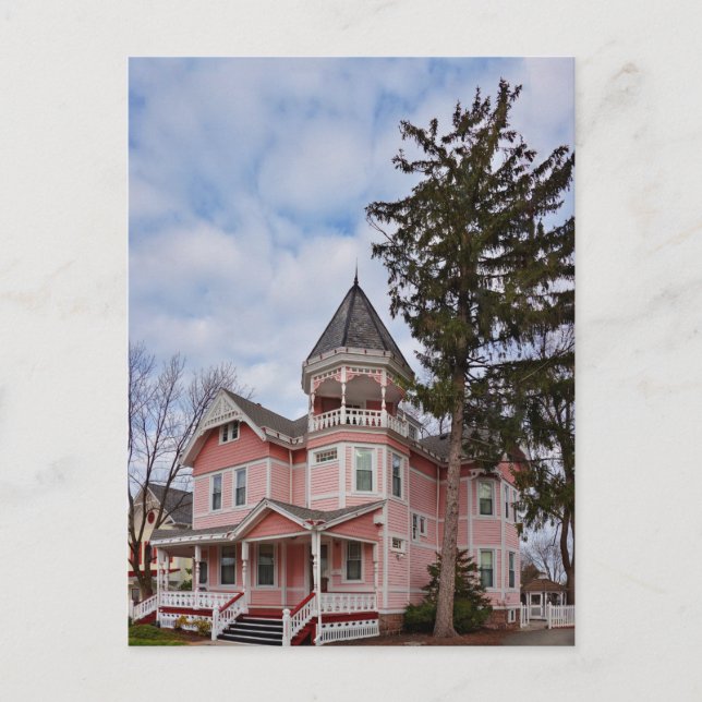 House - Viktorianisch - Flemington, NJ - The Pink  Postkarte (Vorderseite)