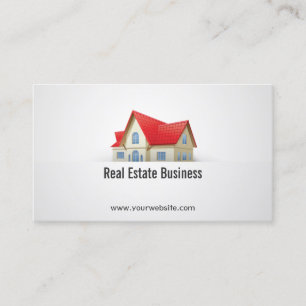 House with Red Roof Real Anwesen Business Card Visitenkarte