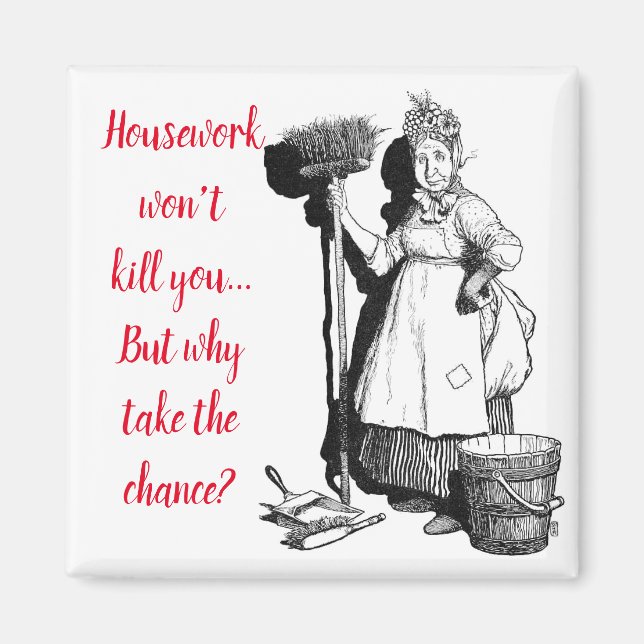 "House-work won't kill you"  Magnet (Vorne)