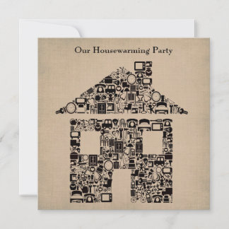 House Zuhause Housewarming Moving Party Einladung