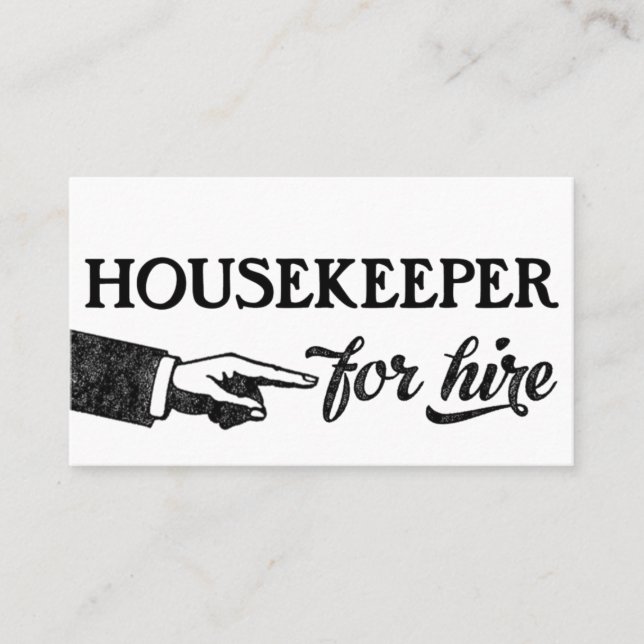 Housekeeper Business Cards - Cool Vintage Visitenkarte (Vorderseite)