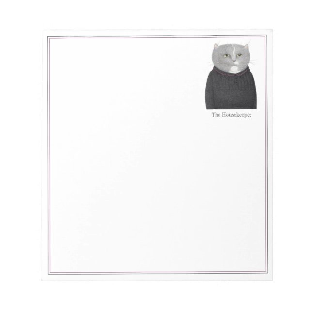 HOUSEKEEPER CAT 5.5x6 Notepad Notizblock (Vorderseite)