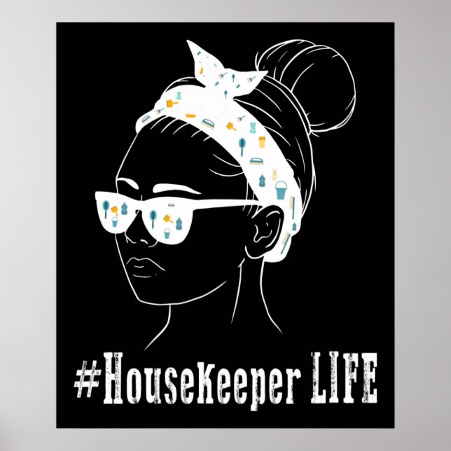 Housekeeper Life Housekeeping Cleaning Lover Graph Poster (Vorne)