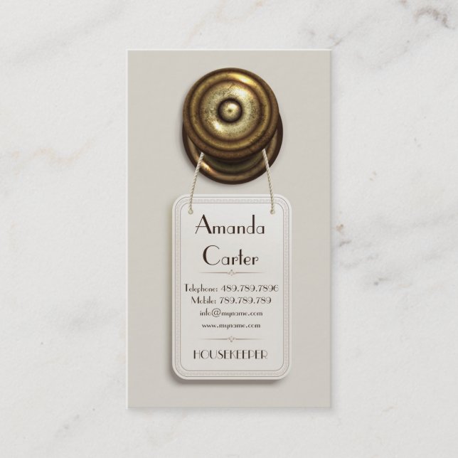 Housekeeper Maid Hotel Empfang Motel Visitenkarte (Vorderseite)