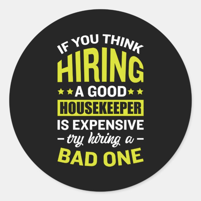 Housekeeper Maid Housemaid Handmaiden Runder Aufkleber (Vorderseite)