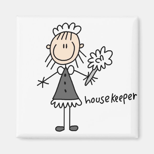 Housekeeper Strichmännchen Magnet (Vorne)