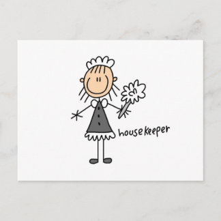 Housekeeper-Strichmännchen Postkarte