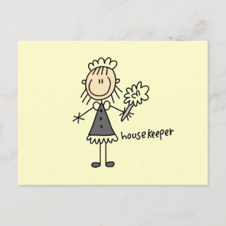 Housekeeper-Strichmännchen Postkarte