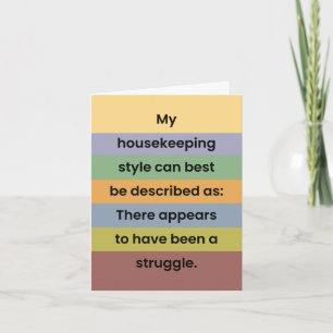 Housekeeping "Just for Fun" Witz Karte