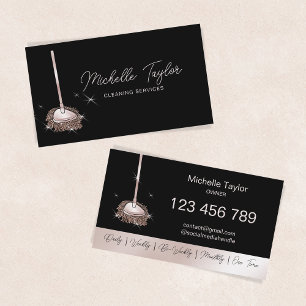Housekeeping-Reinigungsdienst Rose Gold Mopp Visitenkarte