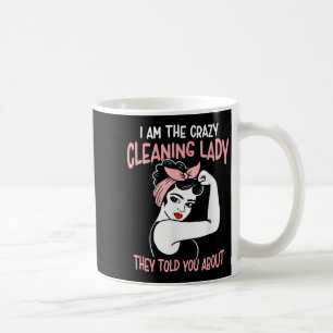 Housekeeping Retro Frau Funny Im Crazy Cleani Kaffeetasse