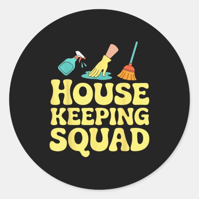 Housekeeping Squad Funny Cleaning Crew Team Maids  Runder Aufkleber (Vorderseite)