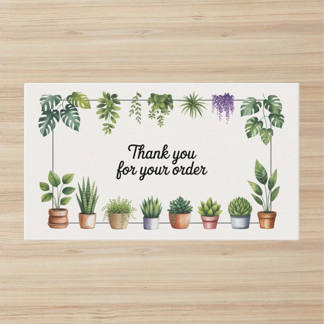 Houseplant Small Business Thank You Business Card Visitenkarte (Von Creator hochgeladen)