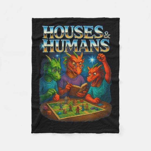 Houses And Humans Funny Gaming Rpg Gamers Men Wome Fleecedecke (Vorderseite)