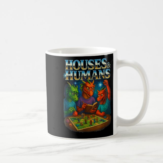 Houses And Humans Funny Gaming Rpg Gamers Men Wome Kaffeetasse (Rechts)
