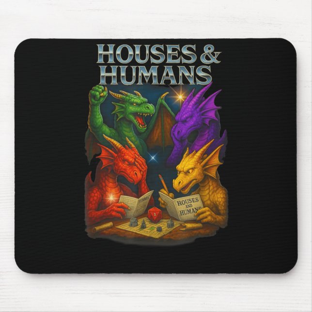 Houses And Humans Funny Novelty Rpg Gamers Men Wom Mousepad (Vorne)