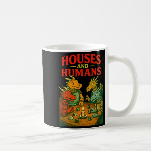 Houses And Humans Gaming Funny Rpg Gamer Men Boys  Kaffeetasse (Rechts)
