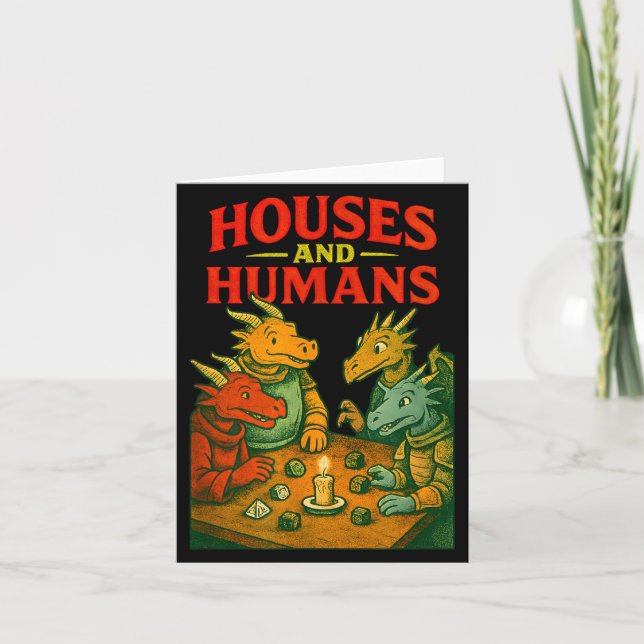 Houses And Humans Gaming Funny Rpg Gamer Men Boys  Karte (Vorderseite)