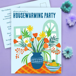 HOUSEWARMING Floral Bouquet Neue Zuhause Adresse N Postkarte