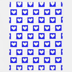 Housewärming Neues Zuhause Blue Hearts Muster Fleecedecke