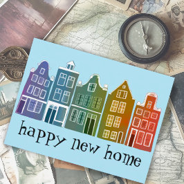 Housewärming Niedlich Houses Amsterdam Reisen farb Postkarte