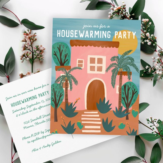 HOUSEWARMING PARTY Einladung neue Zuhause-Adresse  Postkarte (HOUSEWARMING PARTY Invite New Home Address CUSTOM
Postcard)