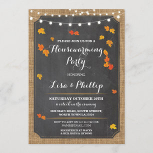 Housewarming-Party-Fall-rustikales neues Zuhause Einladung