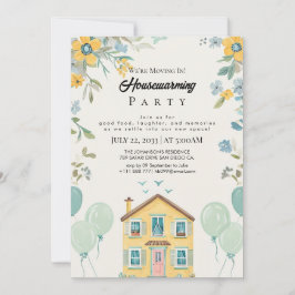 Housewarming Party Invitation Floral New Home Cele Einladung