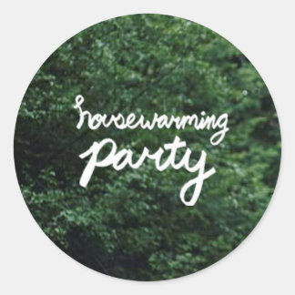 HOUSEWARMING-PARTY Logo-Aufkleber Runder Aufkleber