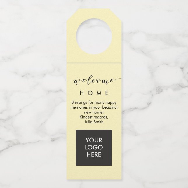 Housewarming-Wein-Flaschen-Aufhänger für Flaschenanhänger (Vorderseite)