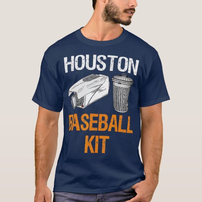 Houston Baseball Camera and Trash Can Gag for T-Shirt (Vorderseite)