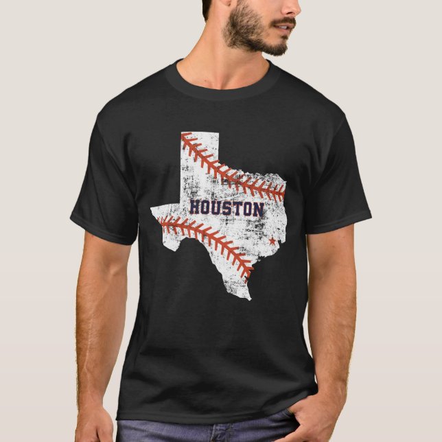 Houston Baseball Vintag erschüttert T-Shirt (Vorderseite)