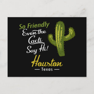 Houston Cactus Funny Retro Postkarte