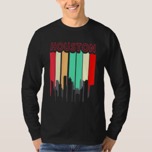 Houston City Skyline - Retro-Stil T-Shirt