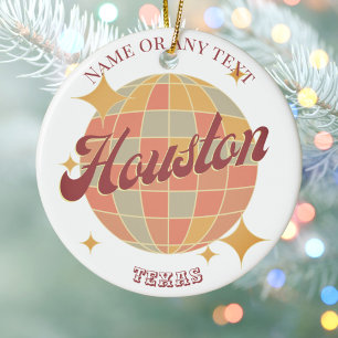 Houston City Texas USA Retro-Dekor Souvenir Keramik Ornament