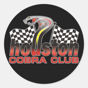 Houston Cobra Club Logo - Dezember 2009 Runder Aufkleber
