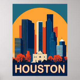 Houston, erkennbare Gebäude, Reisen Poster
