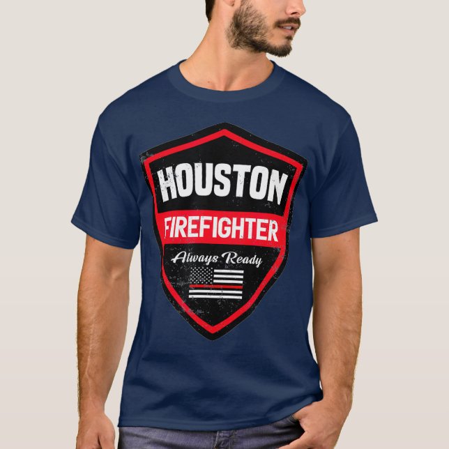Houston Fire Rescue Firefighter First Responder T-Shirt (Vorderseite)