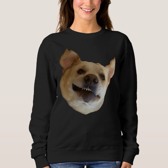 Houston Foto Gelbe Labrador Derp Face Sweatshirt (Vorderseite)