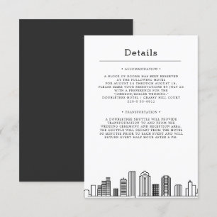Houston Hochzeit Gästedetails Einladung